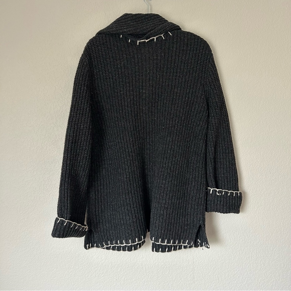 NWT Alex Mill Marleybone Sweater Jacket with Scarf in Charcoal - Picture 7 of 7